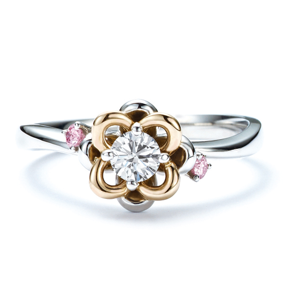 BABY ROSE ベイビーローズ Pt900/K18PG ピンクダイヤメレ 0.2ct