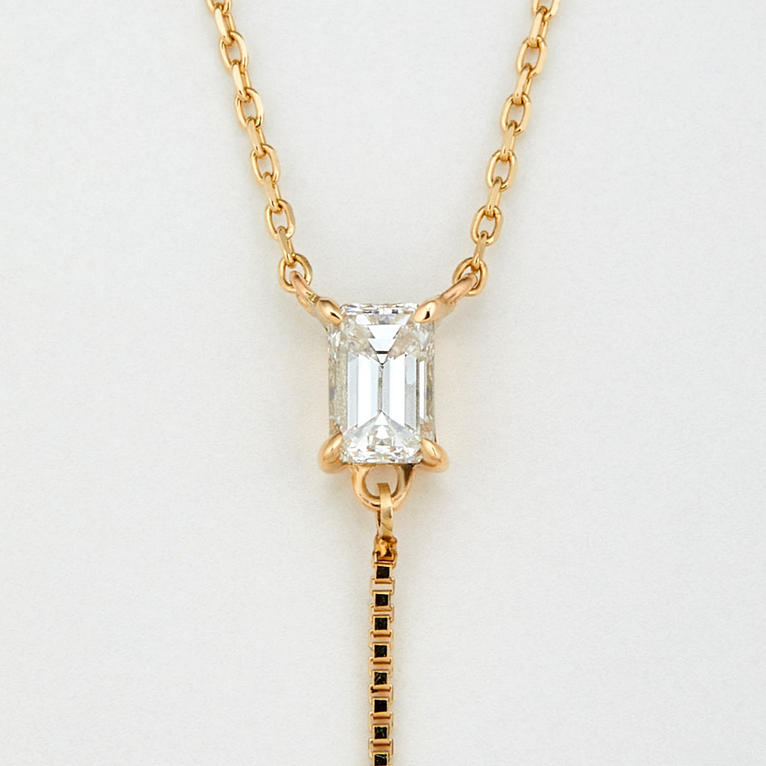 Astute アチュート K10YG エメラルドカット 0.2ct ネックレス